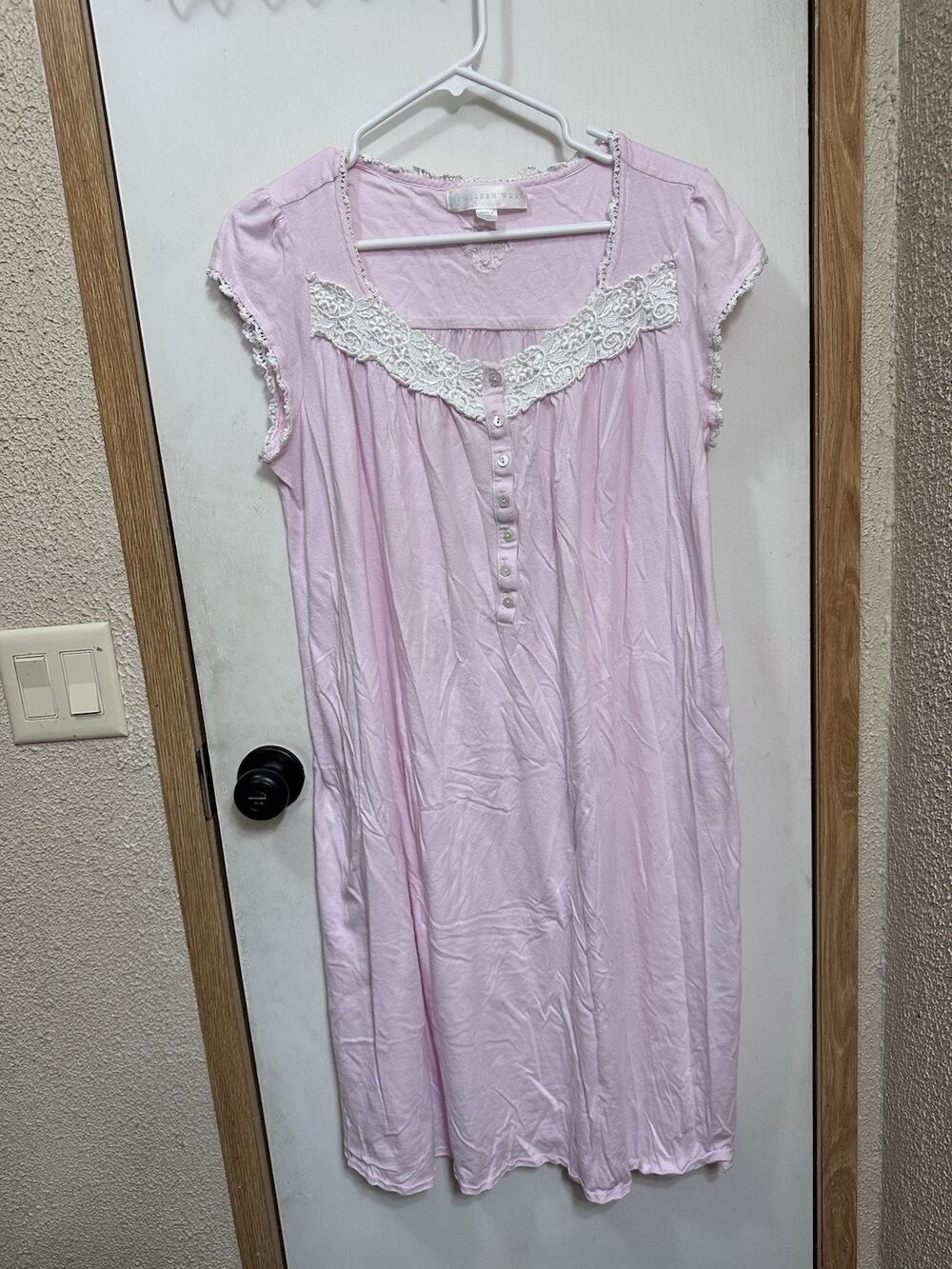 Eileen West Nightgown M Solid Pink Cotton Modal Luxury Sleepwear